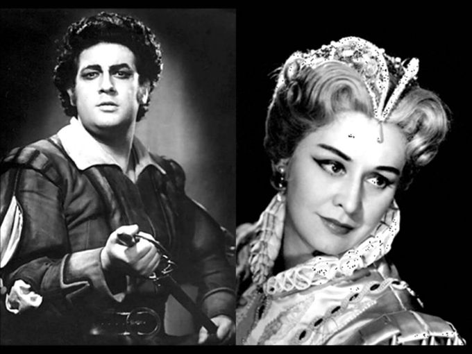 Placido Domingo en Sena Jurinac als Don Carlos en en Princes Elisabetha 1968 