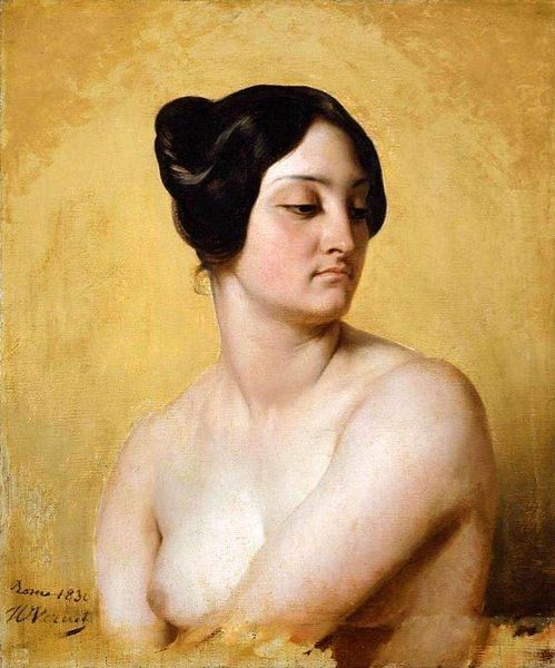 Olympe Pélisier(1799-1878),model voor Franse kunstenaars (1830) was de tweede echtgenote van Rossini ze zou met hem huwen in 1846 na de dood van dien eerste vrouw Isabelle Colbran. 