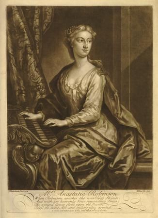 Anastasia Robenson (1692-1755) Zij zong Cornelia in de première van Giulio Cesare van Händel in 1724.
